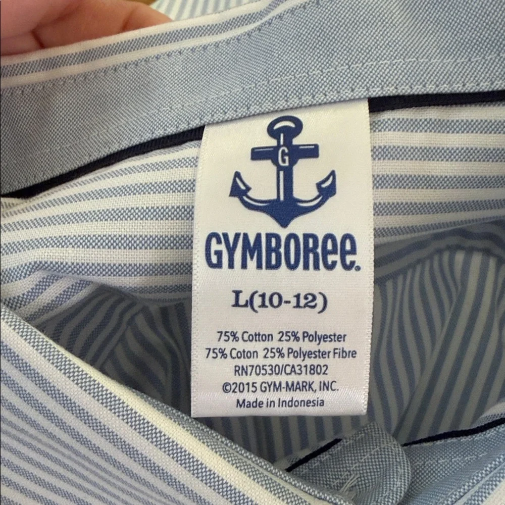 Gymboree boys light blue striped oxford shirt size large (10-12) NWOT